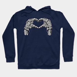 Robot hands make heart shape Hoodie